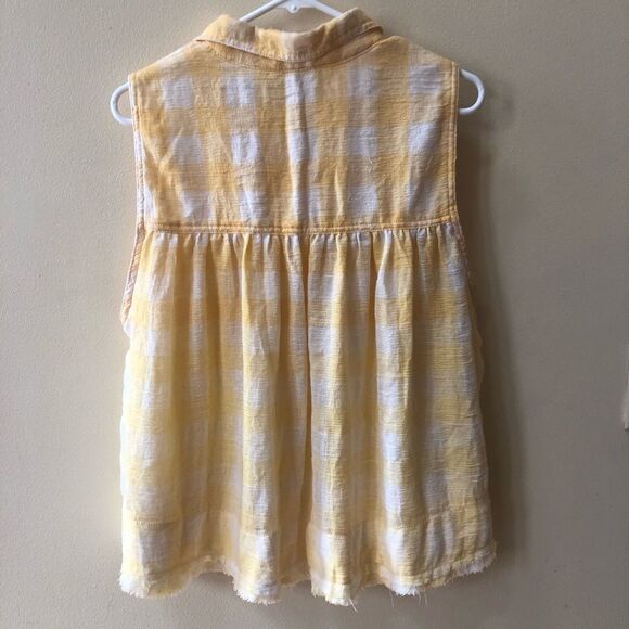 Free People Hey There Sunrise Button Down Gingham Top - Picture 3 of 5